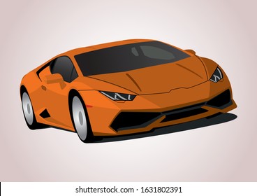 vector layout of orange super car. Lamborghini Huracan.