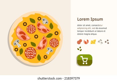 Vector layout of order to pizza 