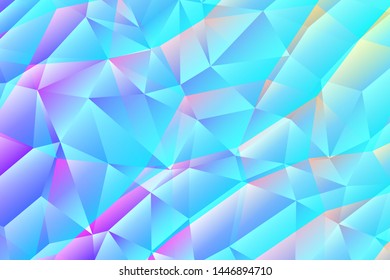 Vector layout with polygonal shapes. Holographic polygon on white background. Pattern or texture for your design. Commercial advertising graphic design template.