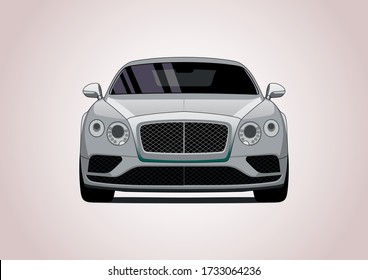 vector layout of premium coupe. Bentley Continental GT.