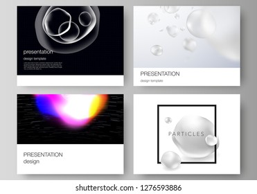 The vector layout of the presentation slides design business templates. SPA and healthcare design, sci-fi technology background. Abstract futuristic or medical consept backgrounds to choose from