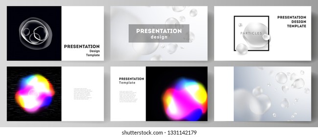The vector layout of the presentation slides design business templates. SPA and healthcare design, sci-fi technology background. Abstract futuristic or medical consept backgrounds to choose from
