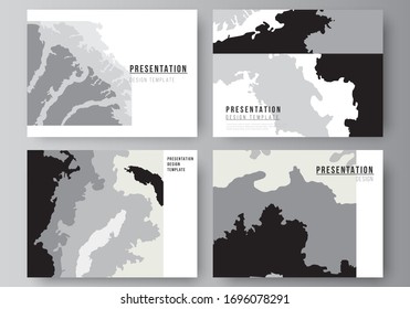 Vector layout of the presentation slides design business templates, multipurpose template for presentation brochure, brochure cover. Landscape background decoration, halftone pattern grunge texture.