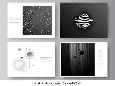 Vector layout of the presentation slides design business templates, multipurpose template for presentation brochure, brochure cover. Tech science future background, space design astronomy concept