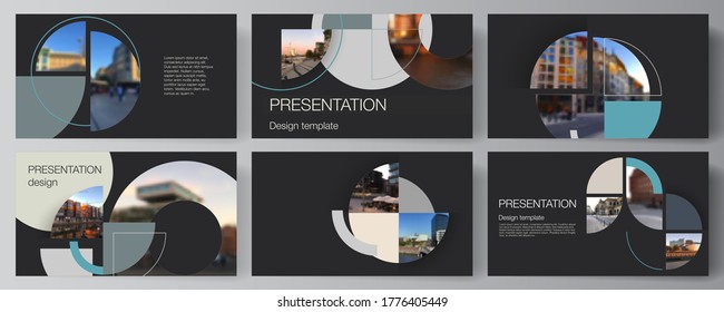 Vector layout of the presentation slides design business templates, multipurpose template for presentation brochure. Background with abstract circle round banners. Corporate business concept template.