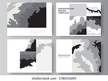 Vector layout of the presentation slides design business templates, multipurpose template for presentation brochure, brochure cover. Landscape background decoration, halftone pattern grunge texture.