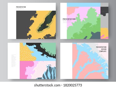 Vector layout of the presentation slides design templates, multipurpose template for presentation brochure, brochure cover. Japanese pattern template. Landscape background decoration in Asian style.