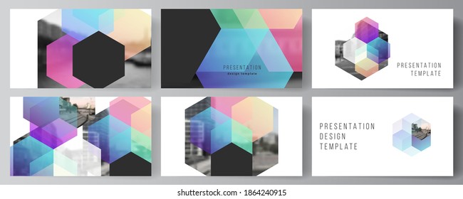 Vector layout of the presentation slides design business templates, multipurpose template with abstract shapes and colors for presentation brochure, brochure cover, business report.