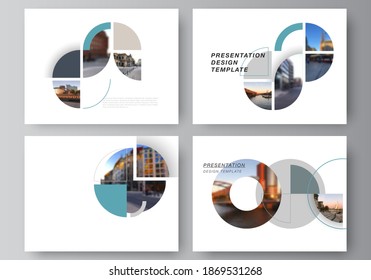 Vector layout of the presentation slides design business templates, multipurpose template for presentation brochure. Background with abstract circle round banners. Corporate business concept template