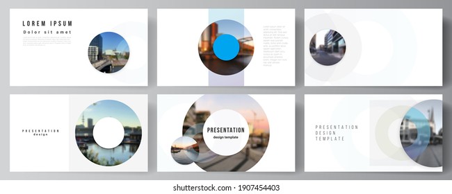 Vector layout of the presentation slides design business templates, multipurpose template for presentation brochure, cover. Background template with rounds, circles for IT, technology. Minimal style.
