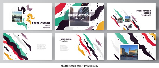 Vector layout of the presentation slides design business templates, multipurpose template for presentation brochure, brochure cover, business report, agency, corporate, portfolio, pitch deck, startup.