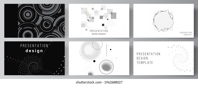 Vector layout of the presentation slides design business templates, template for presentation brochure, brochure cover, report. Abstract technology black color science background. High tech concept.