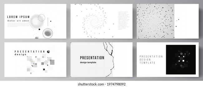 Vector layout of the presentation slides design business templates, template for presentation brochure, brochure cover, report. Abstract technology black color science background. High tech concept.