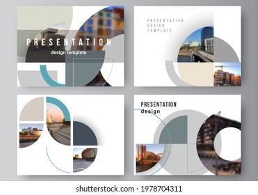 Vector layout of the presentation slides design business templates, multipurpose template for presentation brochure. Background with abstract circle round banners. Corporate business concept template