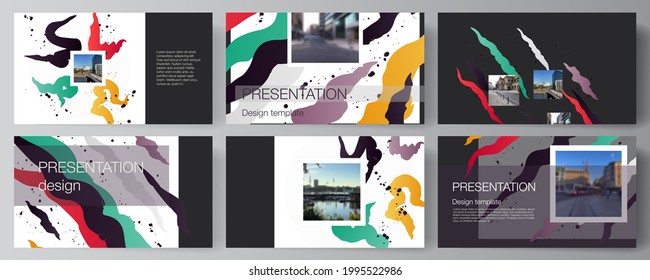 Vector layout of the presentation slides design business templates, multipurpose template for presentation brochure, brochure cover, business report, agency, corporate, portfolio, pitch deck, startup.