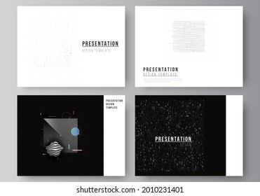 Vector layout of the presentation slides design business templates, template for presentation brochure, brochure cover, report. Abstract technology black color science background. High tech concept.