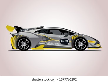 vector layout of racing car. Lamborghini Huracan Super Trofeo Evo.