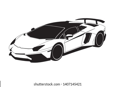 vector layout of racing sports car. Laborghini Aventador.