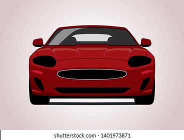 vector layout of a red sports car. Jaguar XK.