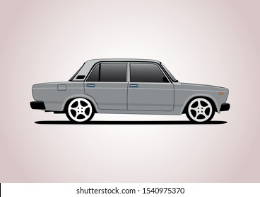 vector layout of the Russian car. Side view. VAZ 2107.