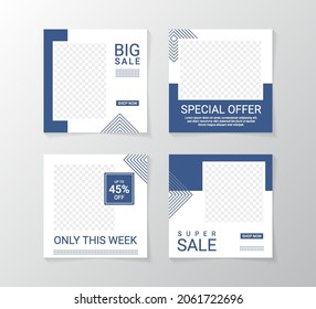 Vector Layout. Set of Design Backgrounds for Social Media Feed and Post. 