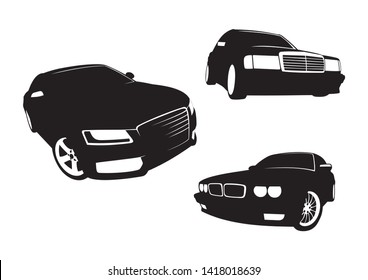 vector layout of a set of German cars