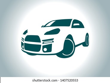 vector layout of the silhouette of a German car