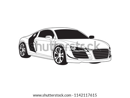 vector layout of sport coupe. Audi R8