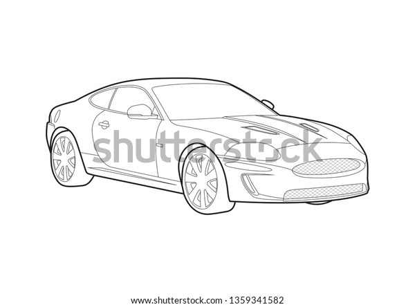 vector layout of sport\
coupe. Jaguar XK.