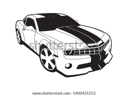 vector layout of a sports American car. Chevrolet Camaro.