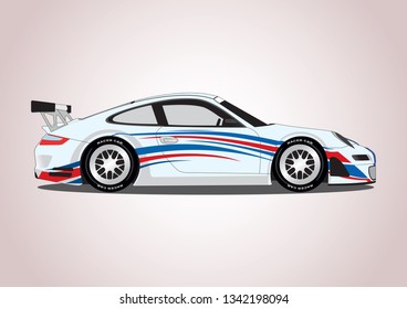 vector layout of a sports car. Porsche.