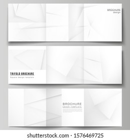 Vector layout of square cover design templates for trifold brochure, flyer, magazine, cover design, book design, brochure cover. Halftone effect decoration with dots. Dotted pop art pattern decoration