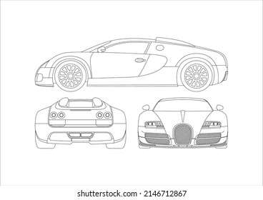 Vector Layout Of A Super Car