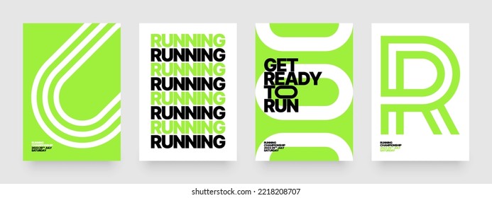Vector layout template design for run, championship or sports event. Poster design with abstract running track on stadium with lane. Design for flyer, poster, cover, brochure, banner or any layout. - Shutterstock ID 2218208707