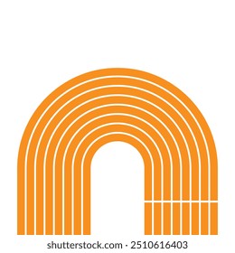 Vector layout template design for run, championship or any sports event. Poster design with abstract running track on stadium with lane.