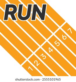 Vector layout template design for run, championship or any sports event. Poster design with abstract running track on stadium with lane. Run.