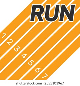 Vector layout template design for run, championship or any sports event. Poster design with abstract running track on stadium with lane. Run.