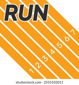 Vector layout template design for run, championship or any sports event. Poster design with abstract running track on stadium with lane. Run.