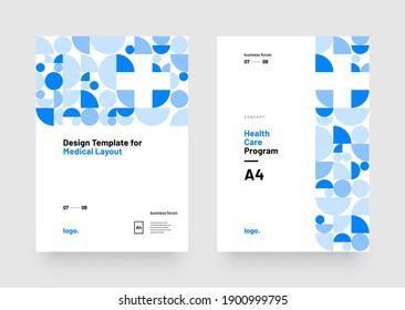 Vector layout template with geometric pattern for medical layout. For poster, flyer or banner.