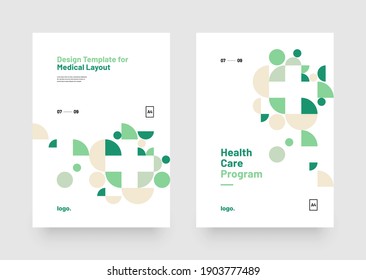 Vector layout template with geometric pattern for medical layout. For poster, flyer or banner.