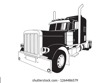 vector layout of the tractor. Peterbilt 379.