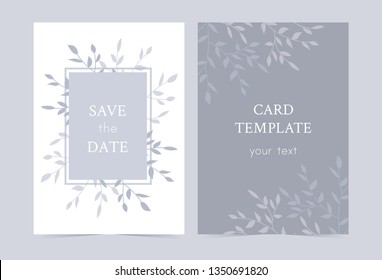 Vector layout of wedding invitation with flowers