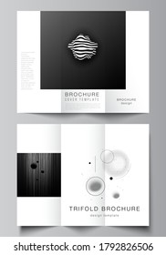 Diseños vectoriales de las portadas de diseño para folletos triples, diseño de volantes, revista, diseño de libros, portada de folletos, maquetas publicitarias. Antecedentes de la ciencia tecnológica en el futuro, concepto de astronomía del diseño espacial
