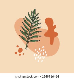 Vector layouts with hand-drawn tropical shapes and textures.