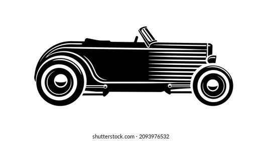 Vector layouts of hotrod. Retro car.