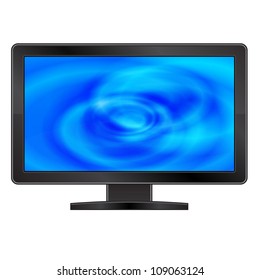 Vector LCD monitor with abstract blue screen
