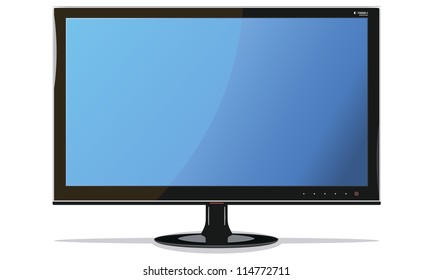 Vector Lcd Monitor Blue Screen On Stock Vector (Royalty Free) 114772711 ...