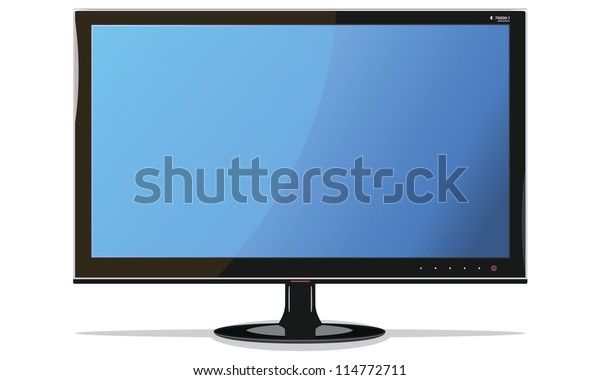 Vector Lcd Monitor Blue Screen On Stock Vector (Royalty Free) 114772711 ...