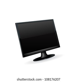 Vector lcd monitor isolated on white