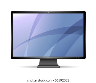 vector lcd monitor isolated on white